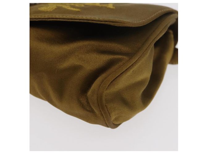 Borsa a Spalla PRADA Satin Khaki Oro Auth bs34407 D'oro Cachi - vista 16
