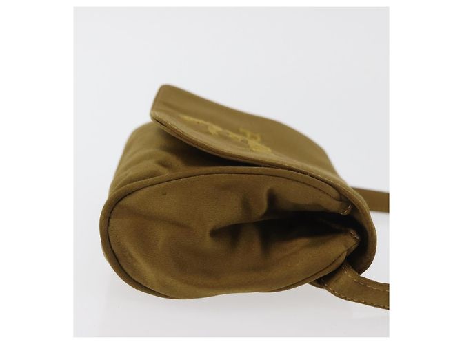 Borsa a Spalla PRADA Satin Khaki Oro Auth bs34407 D'oro Cachi - vista 3