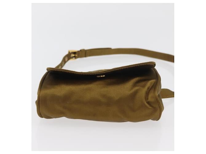 Borsa a Spalla PRADA Satin Khaki Oro Auth bs34407 D'oro Cachi - vista 5