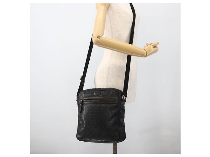 Borsa a Spalla GUCCI GG Implementation PVC Nero Argento 201448 Auth ka3847 - vista 23