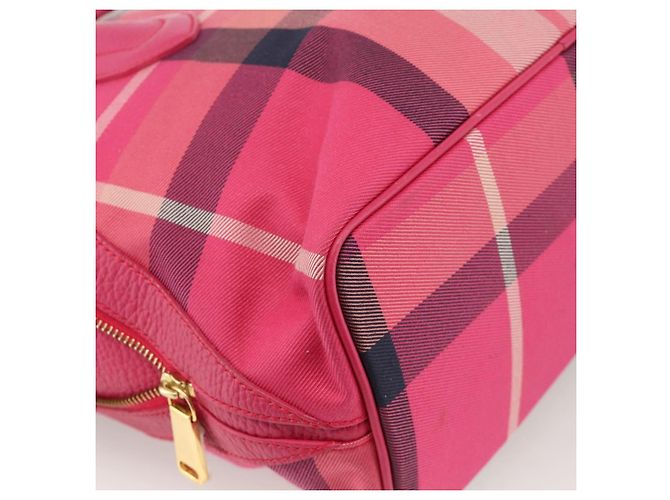 Autre Marque CB CHECK TASCHEN AUS CANVAS UND LEDER BLUE LABEL CRESTBRIDGE 2-WAY ROSA GOLD Auth 174708A Pink Golden - Ansicht 18