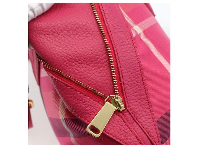 Autre Marque CB CHECK TASCHEN AUS CANVAS UND LEDER BLUE LABEL CRESTBRIDGE 2-WAY ROSA GOLD Auth 174708A Pink Golden - Ansicht 20