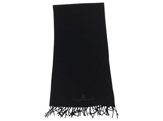 Sciarpa in lana nera Vivienne Westwood Auth 174655 Nero - vista 2