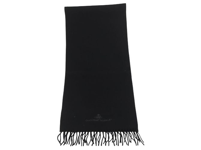 Sciarpa in lana nera Vivienne Westwood Auth 174655 Nero - vista 5