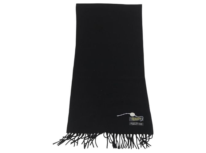 Sciarpa in lana nera Vivienne Westwood Auth 174655 Nero - vista 6