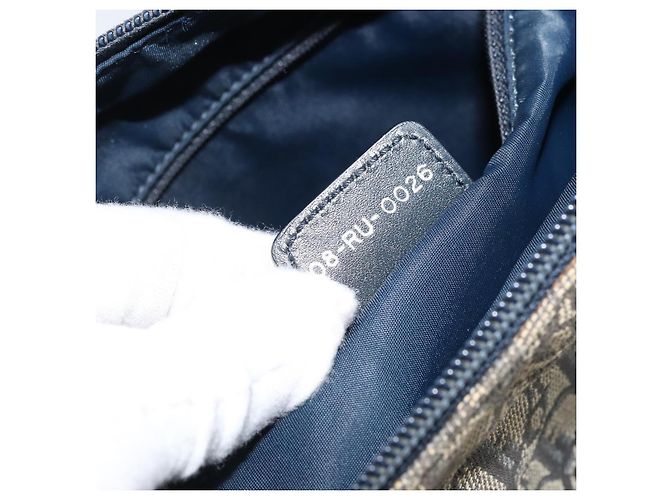 Borsa a Spalla in Tela Trotter Christian Dior Navy Argento Auth YKZ111 Blu navy - vista 12