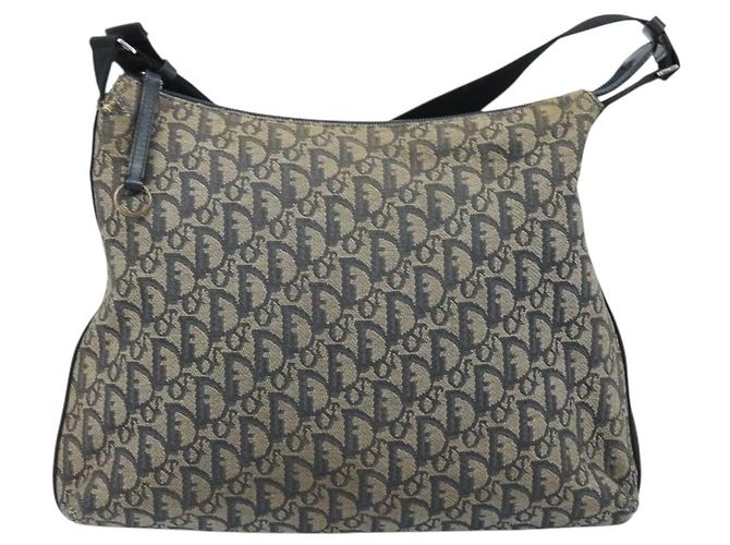 Borsa a Spalla in Tela Trotter Christian Dior Navy Argento Auth YKZ111 Blu navy - vista 13