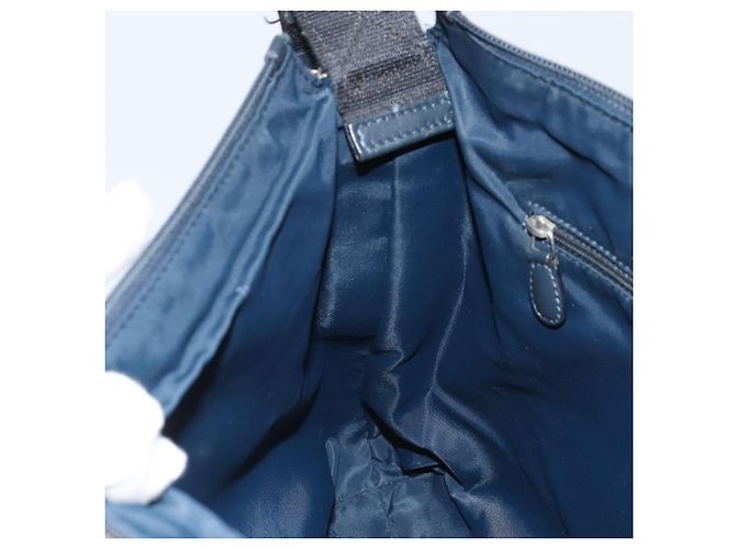 Borsa a Spalla in Tela Trotter Christian Dior Navy Argento Auth YKZ111 Blu navy - vista 19