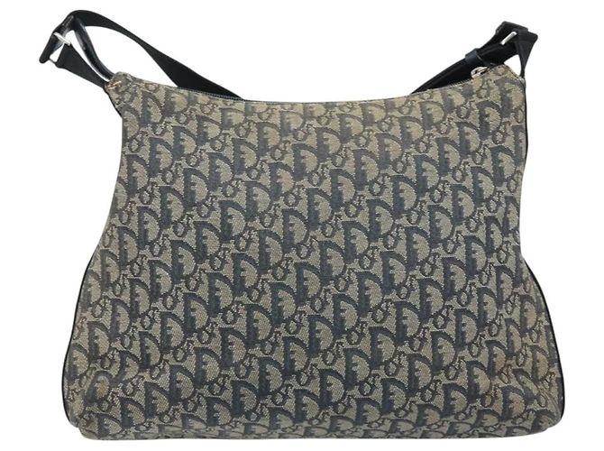 Borsa a Spalla in Tela Trotter Christian Dior Navy Argento Auth YKZ111 Blu navy - vista 2