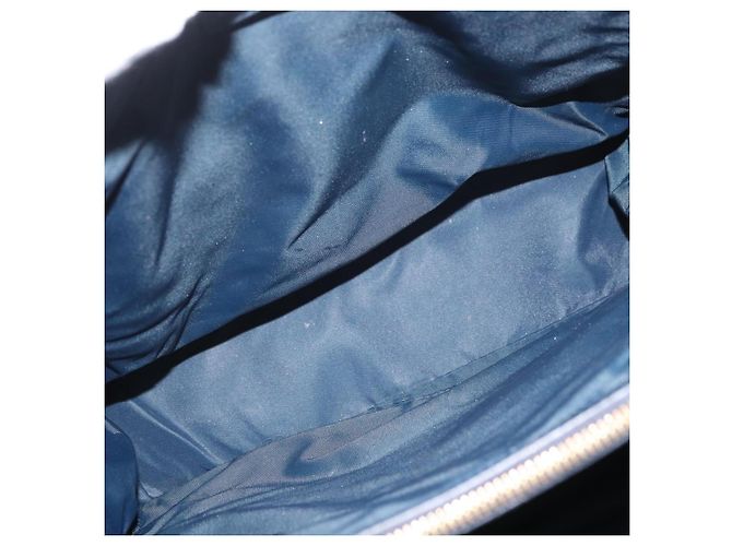 Borsa tote in tela Trotter Christian Dior blu navy e oro Auth ka3763 D'oro - vista 10