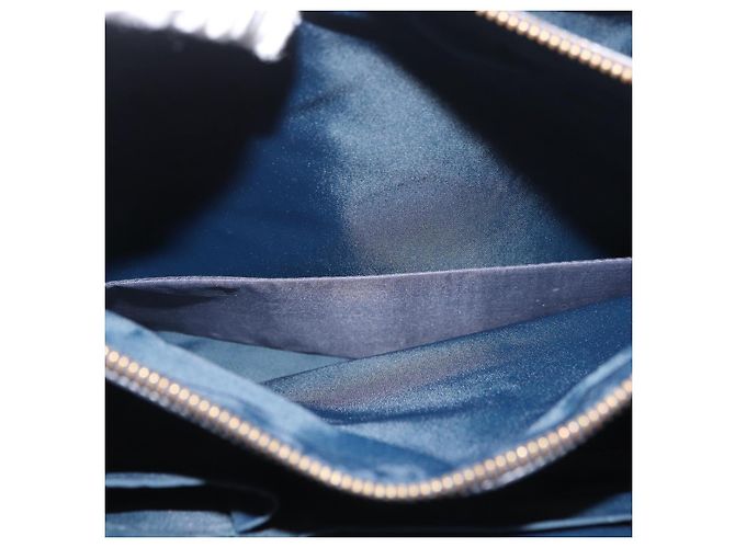 Borsa tote in tela Trotter Christian Dior blu navy e oro Auth ka3763 D'oro - vista 11