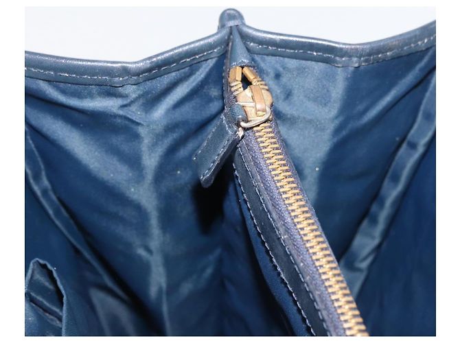Borsa tote in tela Trotter Christian Dior blu navy e oro Auth ka3763 D'oro - vista 23