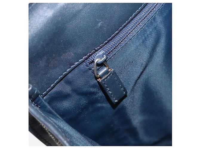 Borsa tote in tela Trotter Christian Dior blu navy e oro Auth ka3763 D'oro - vista 24