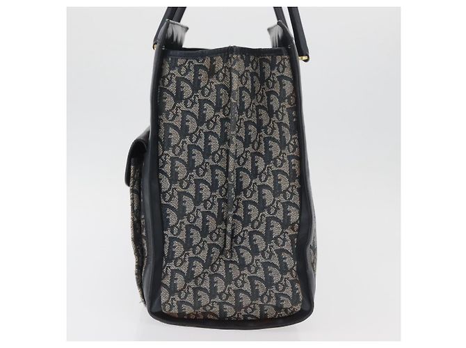 Borsa tote in tela Trotter Christian Dior blu navy e oro Auth ka3763 D'oro - vista 3