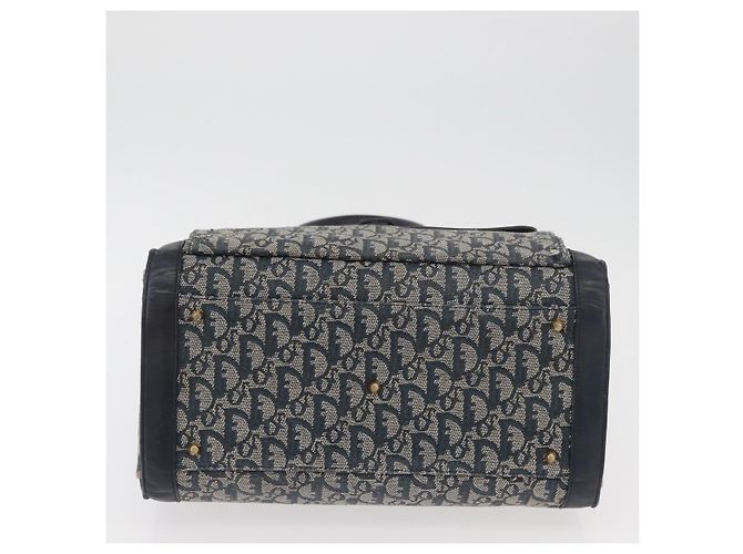 Borsa tote in tela Trotter Christian Dior blu navy e oro Auth ka3763 D'oro - vista 5