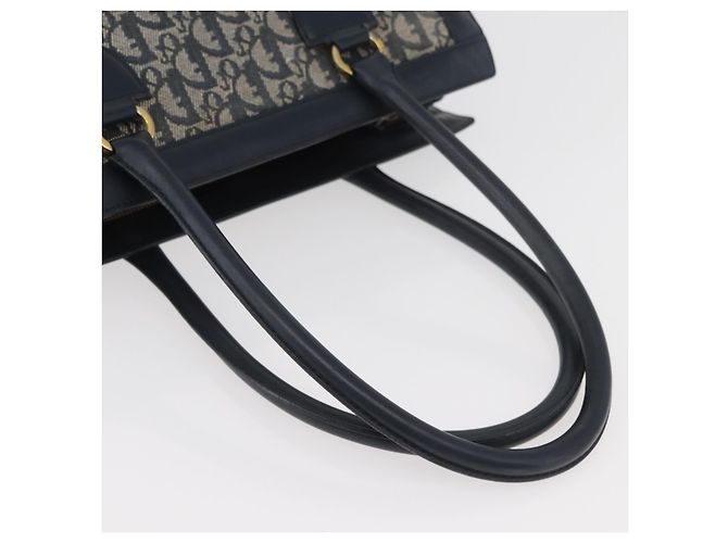 Borsa tote in tela Trotter Christian Dior blu navy e oro Auth ka3763 D'oro - vista 7