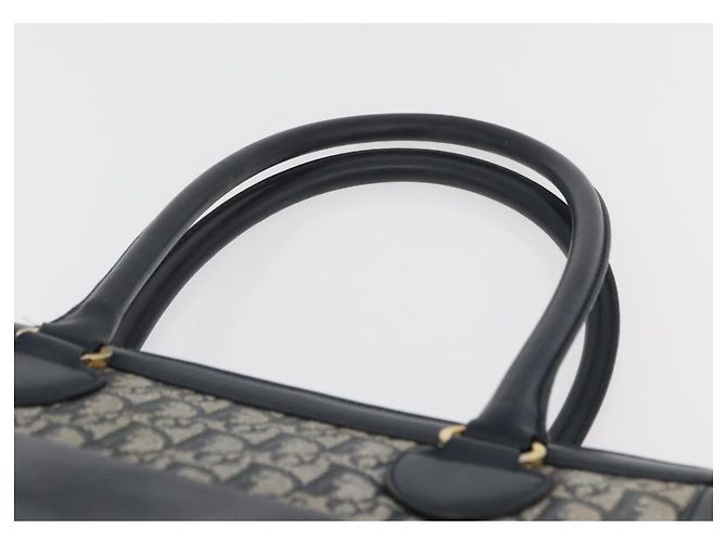 Borsa tote in tela Trotter Christian Dior blu navy e oro Auth ka3763 D'oro - vista 8