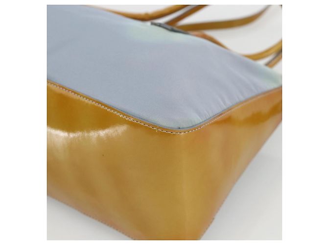 PRADA Handtasche Nylon 2-Wege Hellblau Silber Auth INZ088 - Ansicht 16