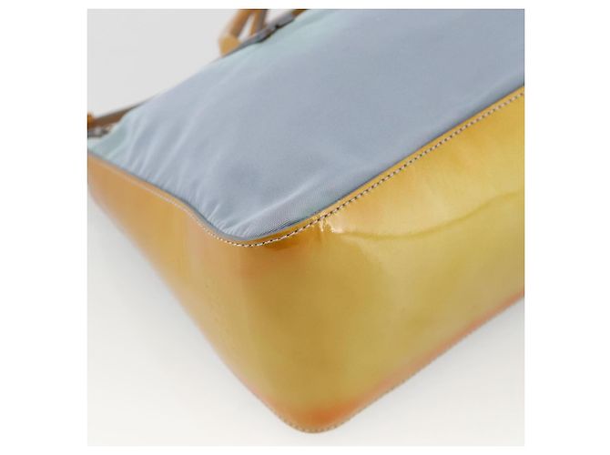 PRADA Handtasche Nylon 2-Wege Hellblau Silber Auth INZ088 - Ansicht 17