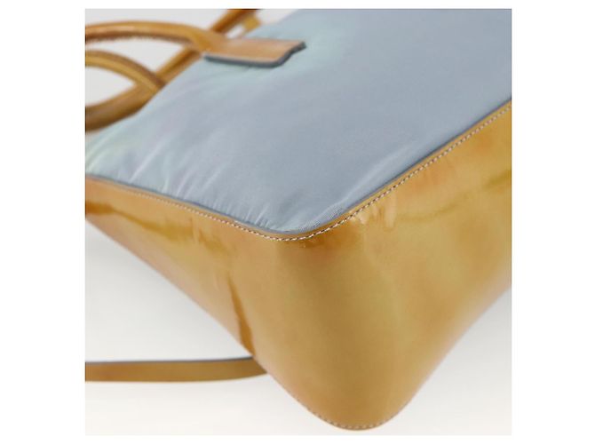 PRADA Handtasche Nylon 2-Wege Hellblau Silber Auth INZ088 - Ansicht 19