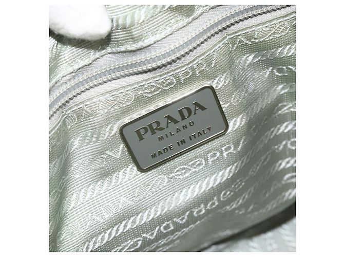 PRADA Handtasche Nylon 2-Wege Hellblau Silber Auth INZ088 - Ansicht 21
