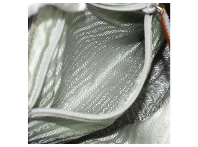 PRADA Handtasche Nylon 2-Wege Hellblau Silber Auth INZ088 - Ansicht 25