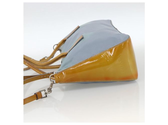 PRADA Handtasche Nylon 2-Wege Hellblau Silber Auth INZ088 - Ansicht 3