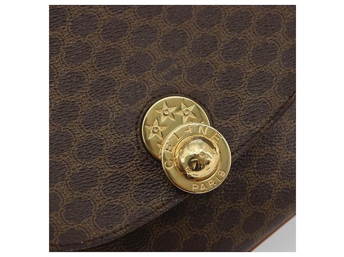 Céline Borsa a mano in tela Macadam Star Ball CELINE marrone oro Auth YKZ830A D'oro - vista 17