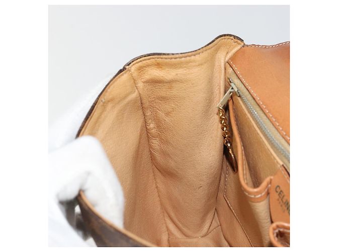 Céline Borsa a mano in tela Macadam Star Ball CELINE marrone oro Auth YKZ830A D'oro - vista 20