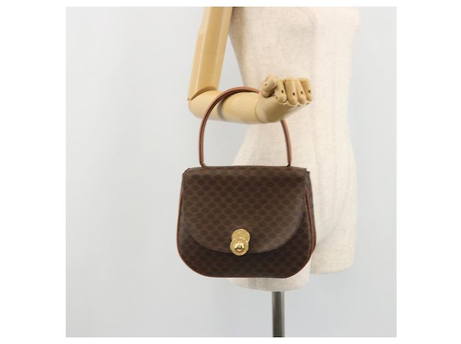 Céline Borsa a mano in tela Macadam Star Ball CELINE marrone oro Auth YKZ830A D'oro - vista 24