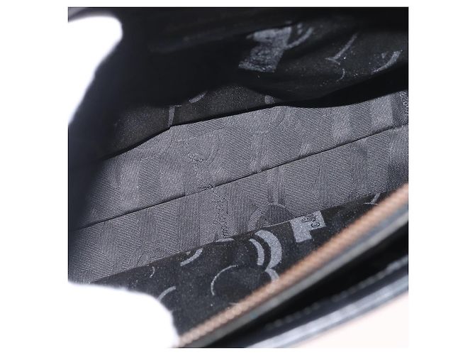 Borsa Tote Gancini in pelle nera e oro Salvatore Ferragamo Auth YKZ727 - vista 11