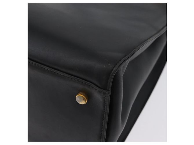 Borsa Tote Gancini in pelle nera e oro Salvatore Ferragamo Auth YKZ727 - vista 17