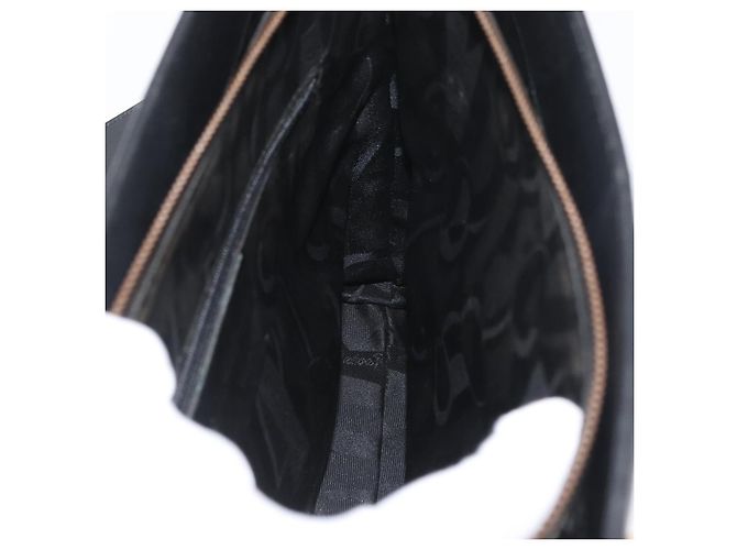 Borsa Tote Gancini in pelle nera e oro Salvatore Ferragamo Auth YKZ727 - vista 18