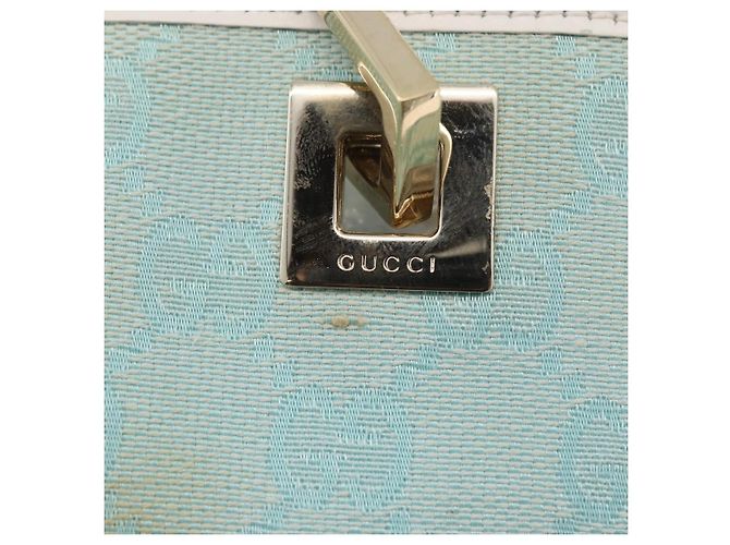 GUCCI GG Canvas Tote Bag Hellblau Gold 002 1099 Auth YKZ1032 - Ansicht 10