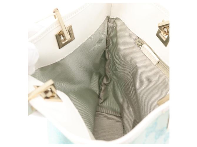 GUCCI GG Canvas Tote Bag Hellblau Gold 002 1099 Auth YKZ1032 - Ansicht 20