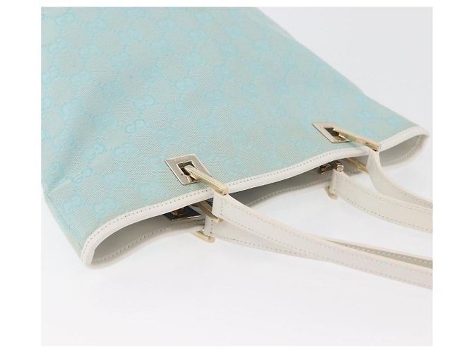 GUCCI GG Canvas Tote Bag Hellblau Gold 002 1099 Auth YKZ1032 - Ansicht 7