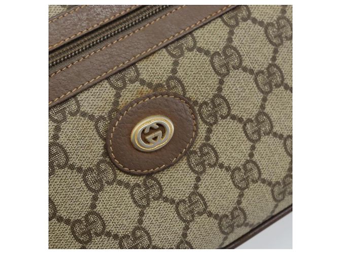 GUCCI GG Supreme Clutch Bag PVC Beige Oro Auth YKZ053 - vista 17