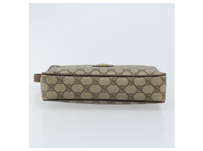 GUCCI GG Supreme Clutch Bag PVC Beige Oro Auth YKZ053 - vista 6