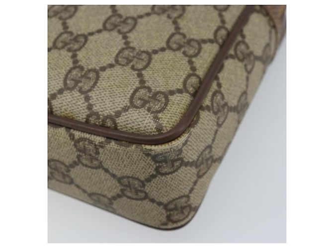 GUCCI GG Supreme Clutch Bag PVC Beige Oro Auth YKZ053 - vista 7