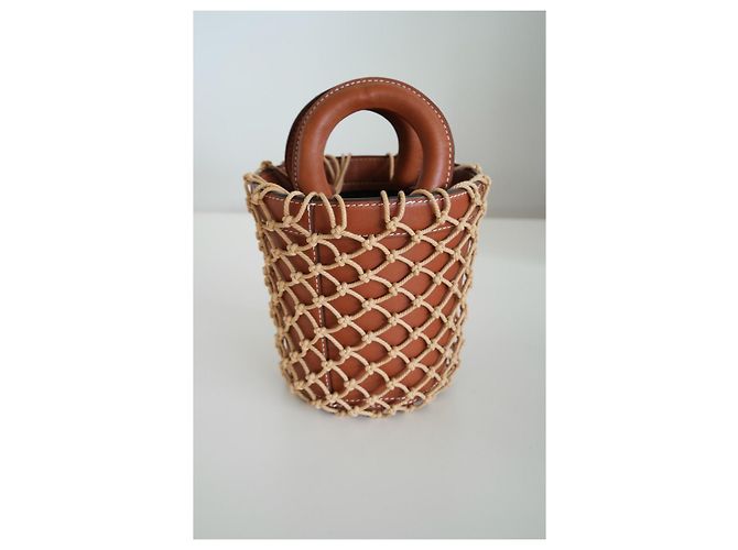 Borsa a secchiello Staud Moreau Macramè in pelle marrone - vista 11