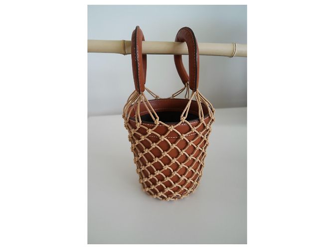 Borsa a secchiello Staud Moreau Macramè in pelle marrone - vista 12