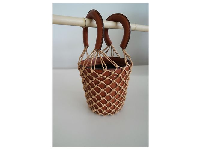 Borsa a secchiello Staud Moreau Macramè in pelle marrone - vista 13