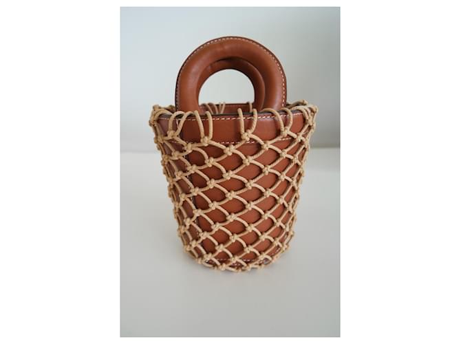 Borsa a secchiello Staud Moreau Macramè in pelle marrone - vista 3