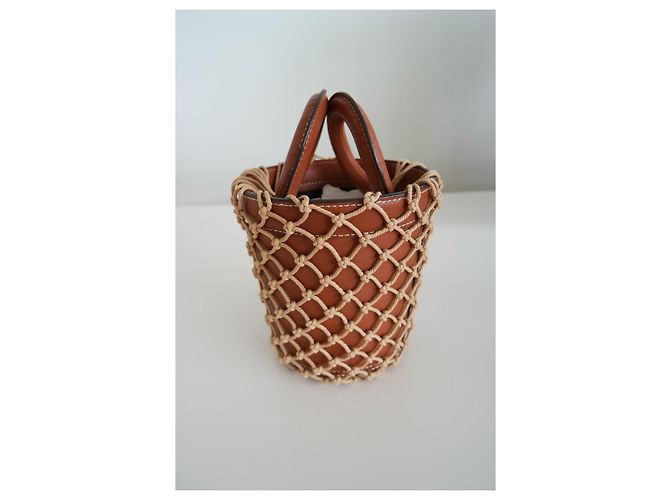 Borsa a secchiello Staud Moreau Macramè in pelle marrone - vista 4