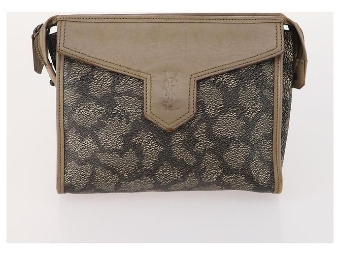 Borsa a mano in pelle Burberrys Saint Laurent 2 pezzi marrone beige Auth 166798 - vista 10