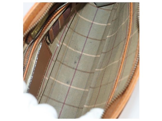 Borsa a mano in pelle Burberrys Saint Laurent 2 pezzi marrone beige Auth 166798 - vista 9