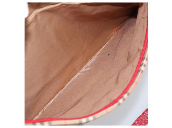 Borsa Tote Burberrys Nova Check in tela beige e oro Auth AMZ511 D'oro - vista 12
