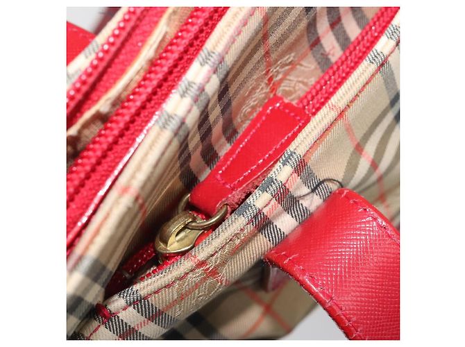 Borsa Tote Burberrys Nova Check in tela beige e oro Auth AMZ511 D'oro - vista 21