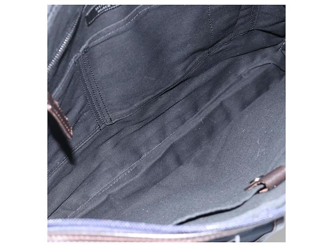Borsa da lavoro Burberry Black Label 2 vie Nero Argento Auth mr2251 - vista 12