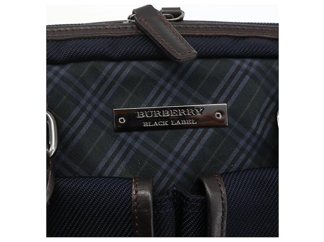 Borsa da lavoro Burberry Black Label 2 vie Nero Argento Auth mr2251 - vista 18